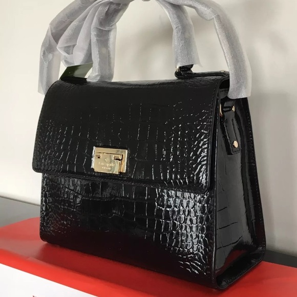 ⛔️SOLD⛔️Authentic Kate Spade Croc Embossed satchel - Picture 3 of 8